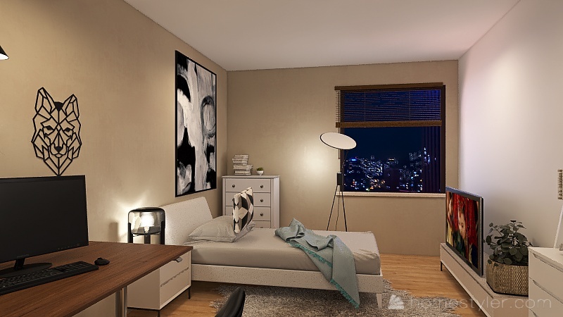 15-year-boy´s room 3d design renderings