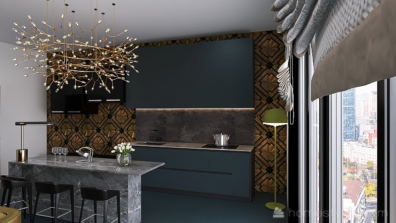 Kitchen_with a cosy corner for readers... 3d design renderings