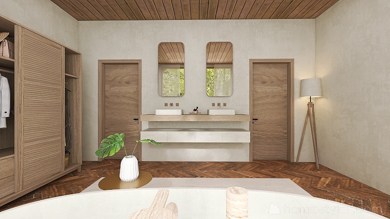 Cream White Villa 3d design renderings