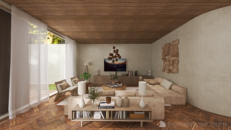 Cream White Villa 3d design renderings