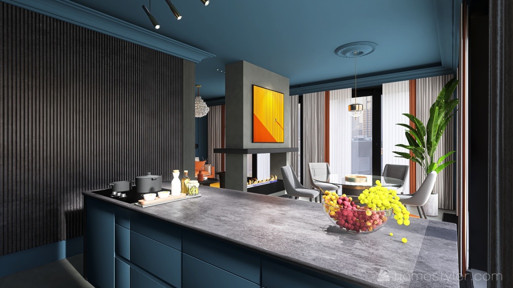 Colorful appartment 3d design renderings