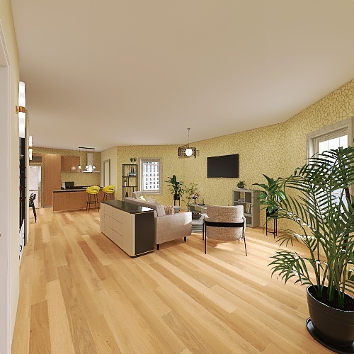 2 living room house warm tones Design Rendering