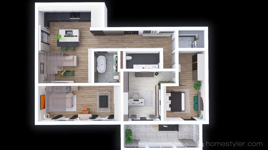 Apartament Maurer 4 camere 3d design renderings