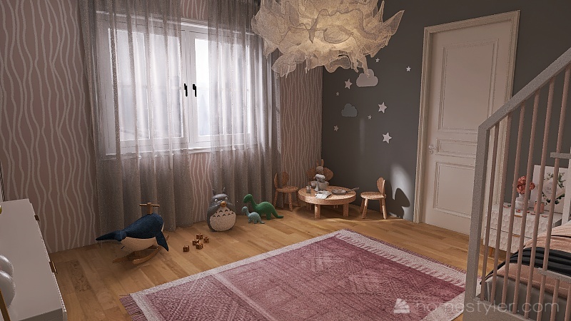 Little Girls Bedroom 3d design renderings