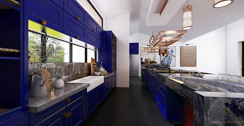 #AprilFoolContest BLUE KITCHEN 3d design renderings