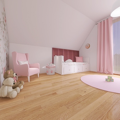 Pokój córeczki 3d design renderings