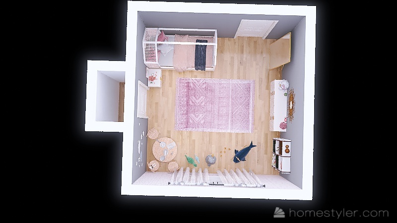 Little Girls Bedroom 3d design picture 20.65