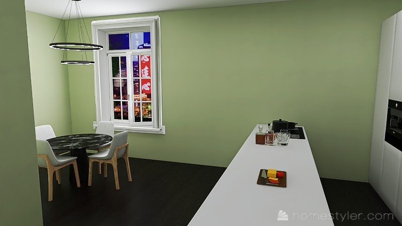 Kitchen And Dining Room 3d design renderings