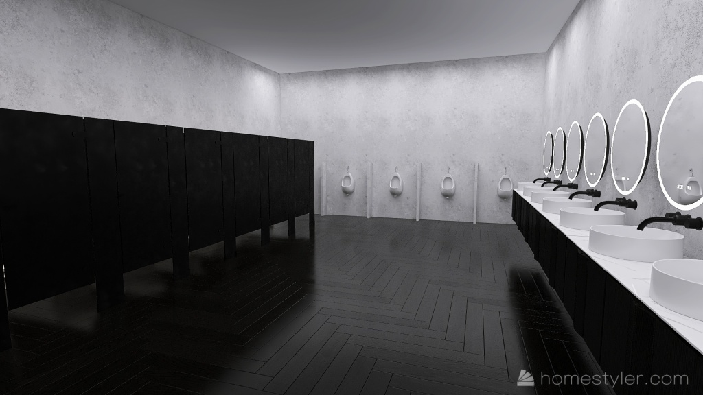 MENS BATHROOM 3d design renderings