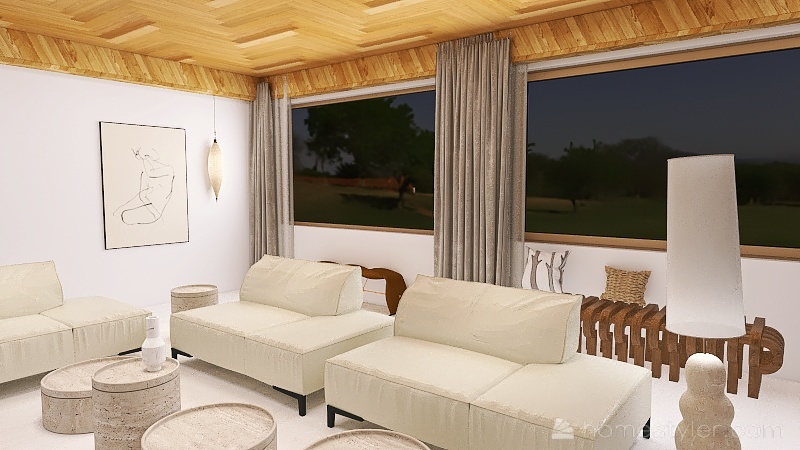 Whity Living room 3d design renderings