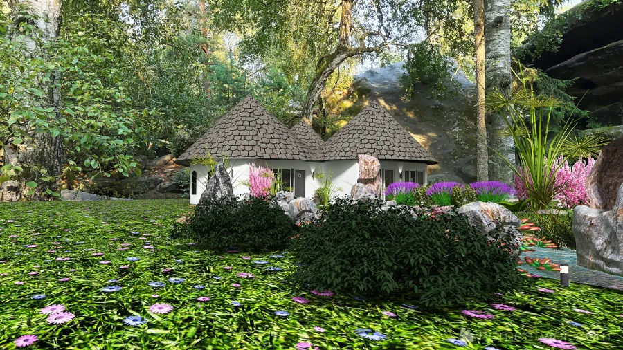 Farmhouse beauté de la nature 3d design renderings