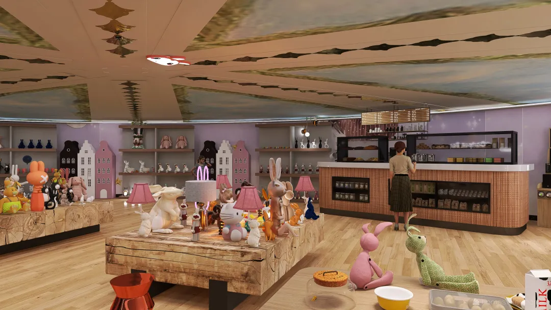 Easter store/ cafe 3d design renderings