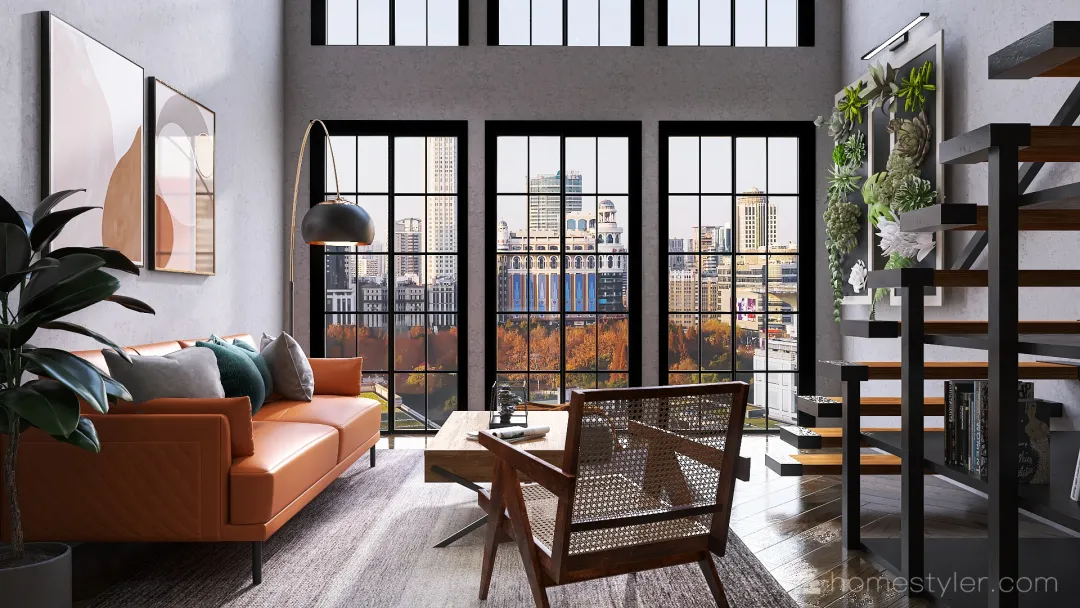 13 Industrial Loft Apartment 3d design renderings