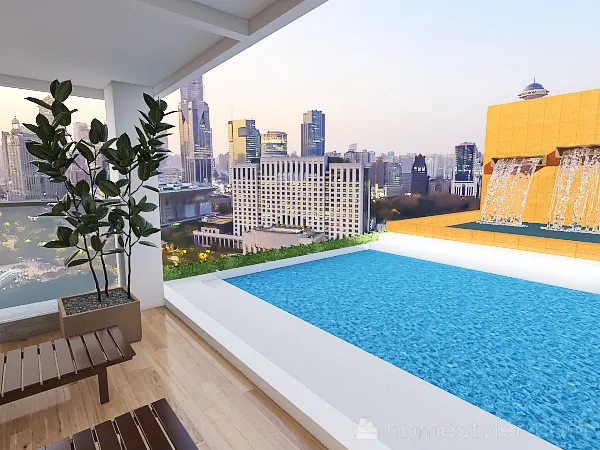 Penthouse with pool 3d design renderings