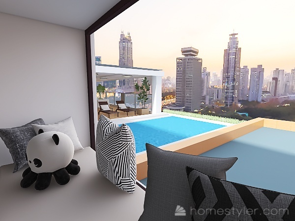 Penthouse with pool 3d design renderings
