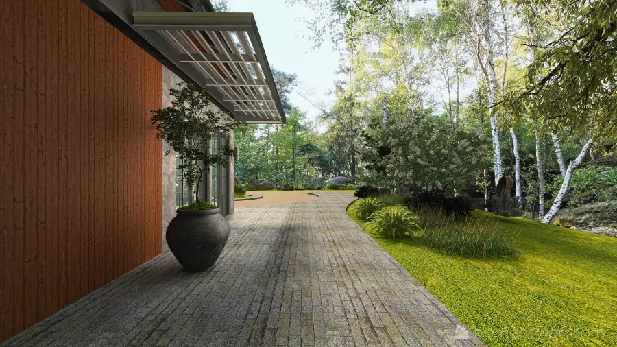 Farmhouse BIOPHILIA LIVING 3d design renderings