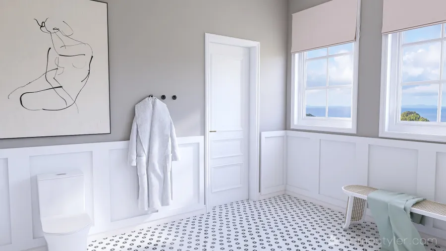 coastal bathroom 3d design renderings