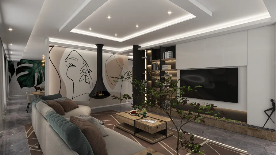 Living Room , Kitchen , lounge 3d design renderings