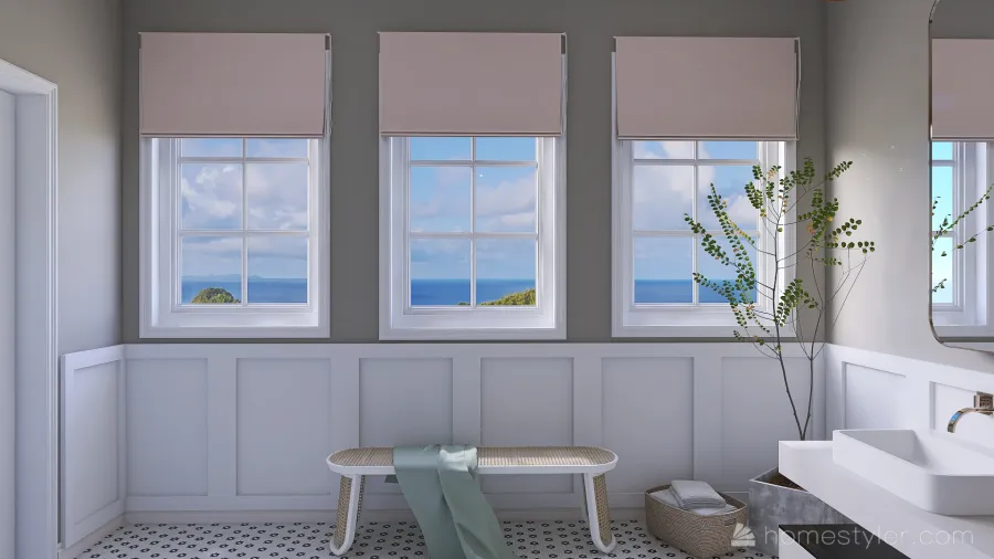 coastal bathroom 3d design renderings
