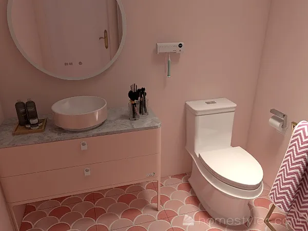PINK - a tiny apartment 3d design renderings