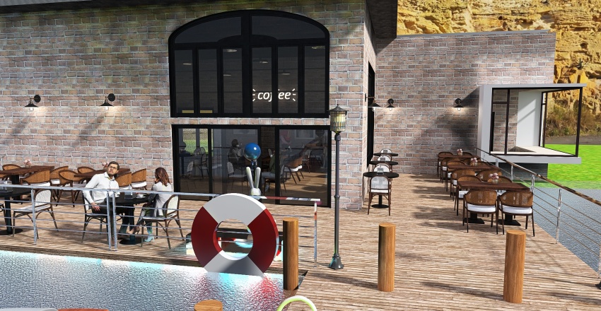 #EasterDayContest - Harbor Cafe & Bakery 3d design renderings