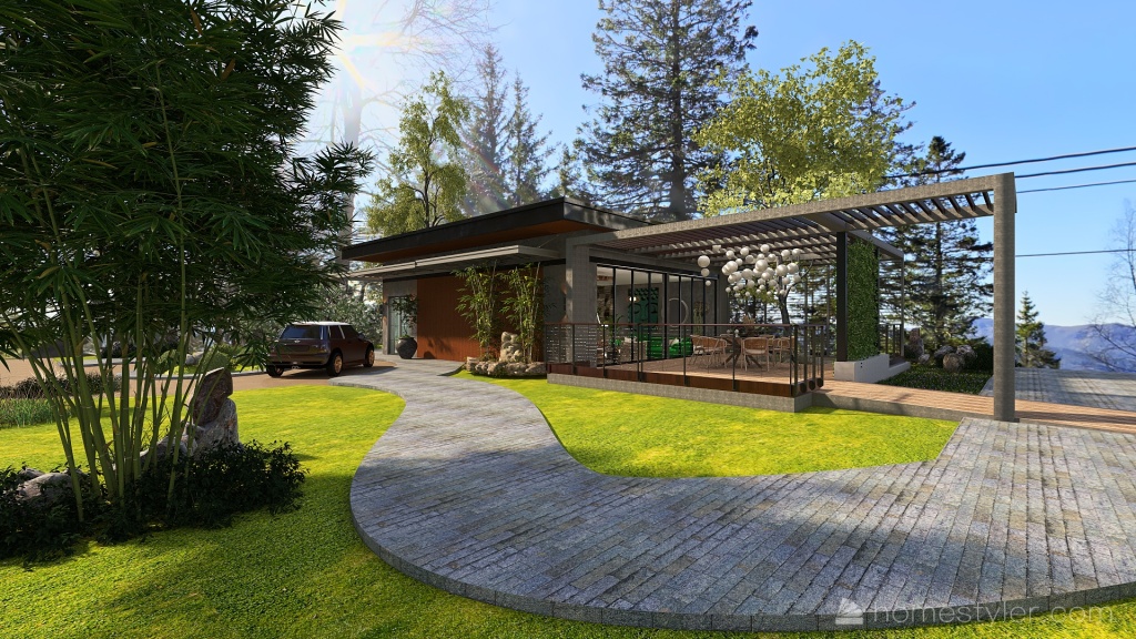 Farmhouse BIOPHILIA LIVING 3d design renderings