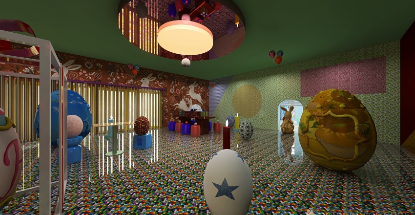 Stanza delle uova 3d design renderings