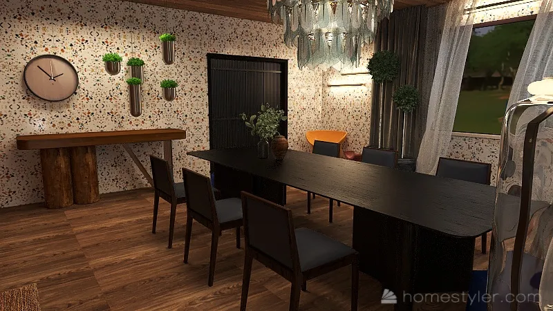 Crazy 60-ties Kitchen 3d design renderings