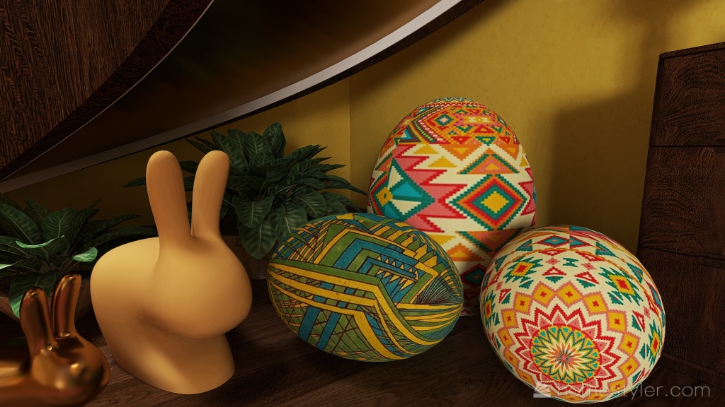 #EasterDayContest - Happy Easter, yellow edition 3d design renderings