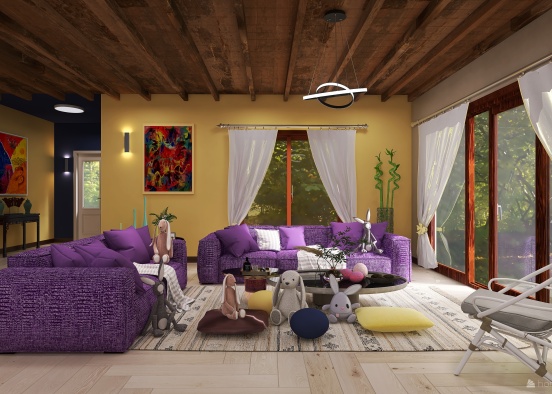 #EasterDayContest - Demo Design_copy. colorful easter day room. Design Rendering
