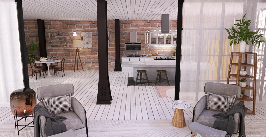 loft apartment 3d design renderings