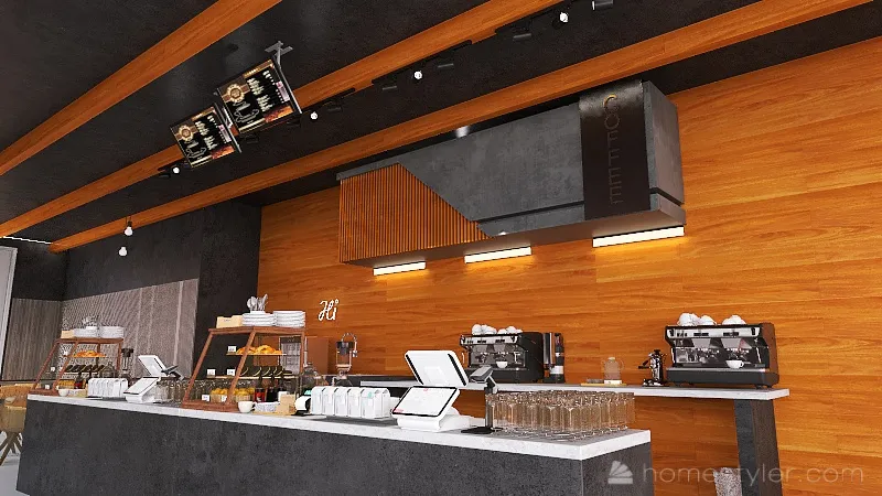 Lakeside Coffee Shop 3d design renderings