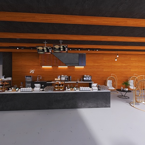 Lakeside Coffee Shop 3d design renderings