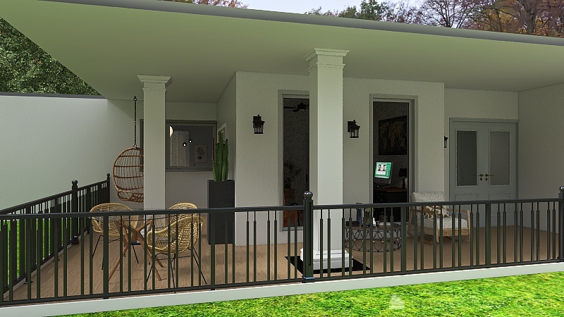 One Floor Family Home 3d design renderings