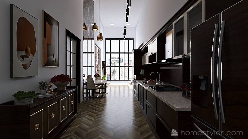 Beige Kitchen 3d design renderings