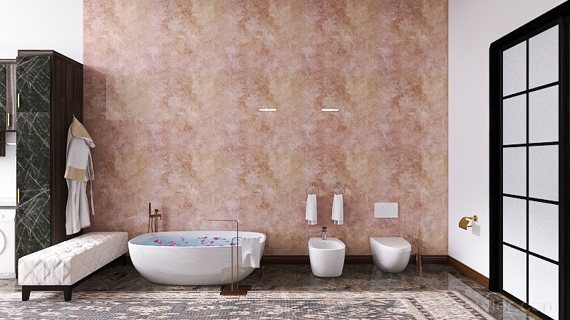 Beige Bathroom 3d design renderings
