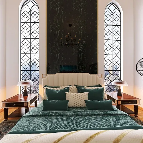 Beige Master Bedroom 3d design renderings
