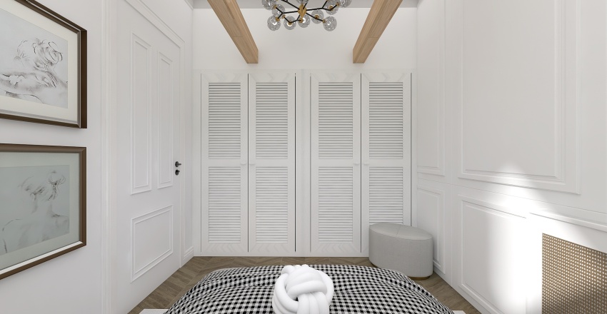 Attic bedroom 3d design renderings