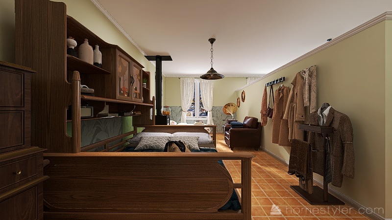room Otto Edith e Margot / stanza Anna e Fritz Pfeffer 3d design renderings