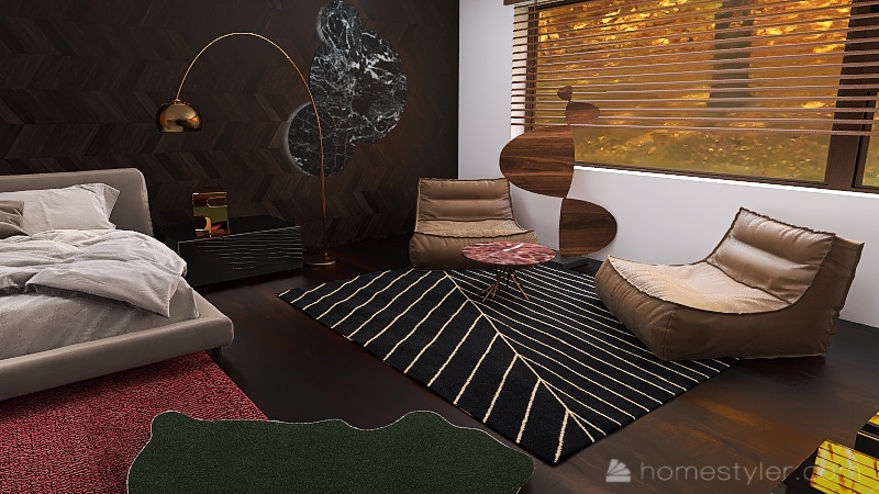 Two Circles Bedroom 3d design renderings