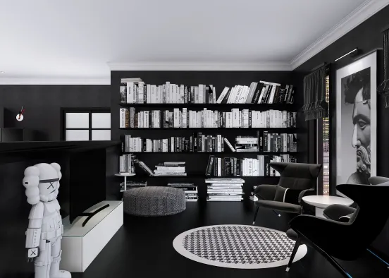 Black&White Modern apartment Design Rendering