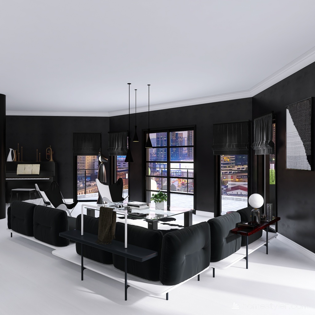 Living area 3d design renderings