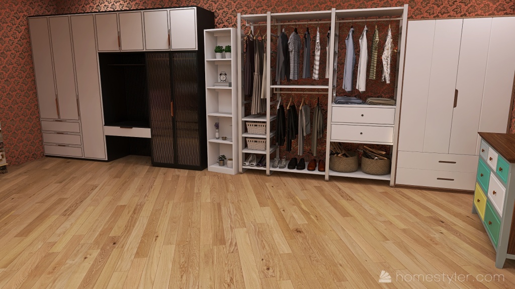 Walk in closet 3d design renderings