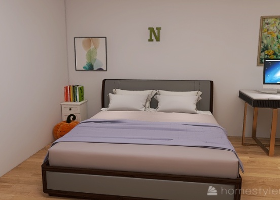 My Simple Colorful Bedroom Design Rendering
