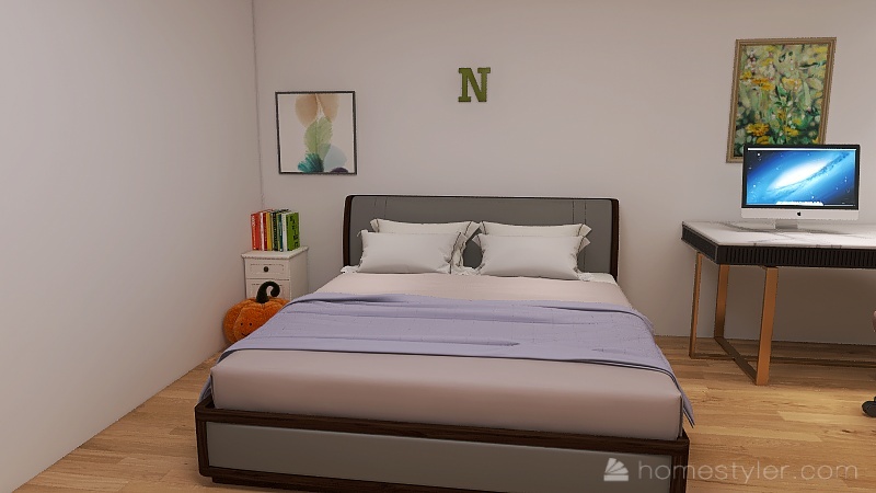 My Simple Colorful Bedroom 3d design renderings