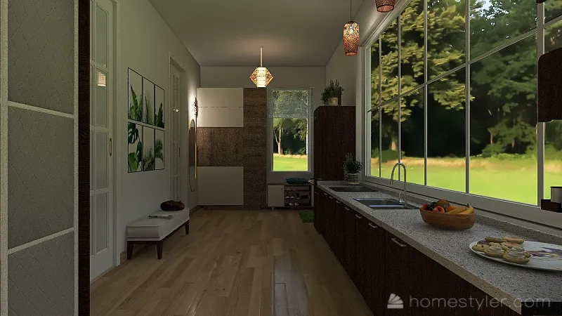 Кухняб Прихожая 3d design renderings