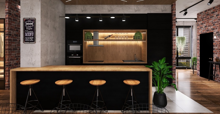 Industrial Luxury Loft 1.0 3d design renderings
