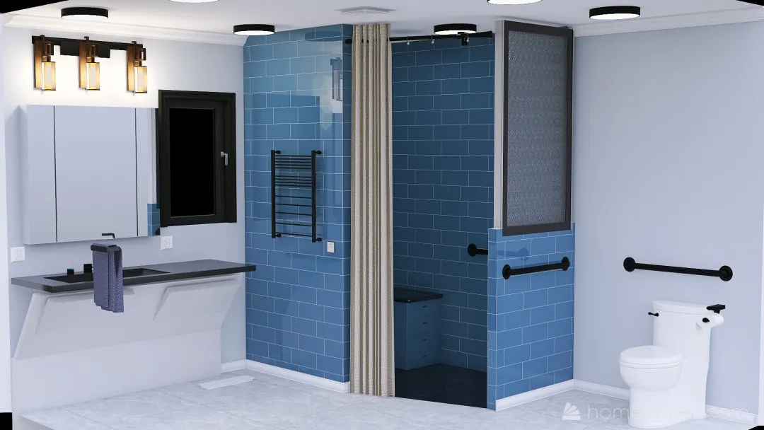 ADA Compliant Bathroom 3d design renderings