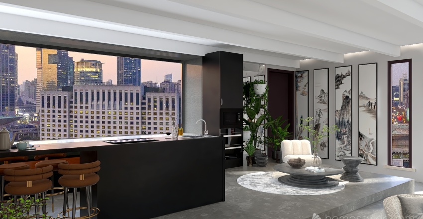 chic loft 3d design renderings