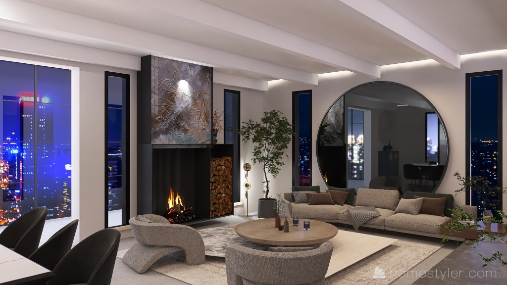 chic loft 3d design renderings